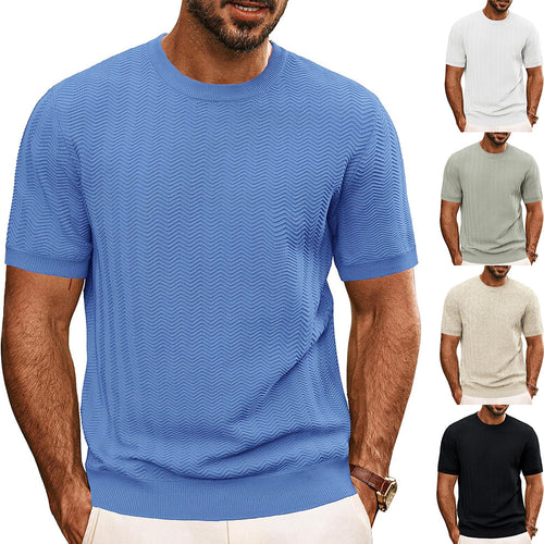 Herren strukturiertes Rundhals T-Shirt R&B
