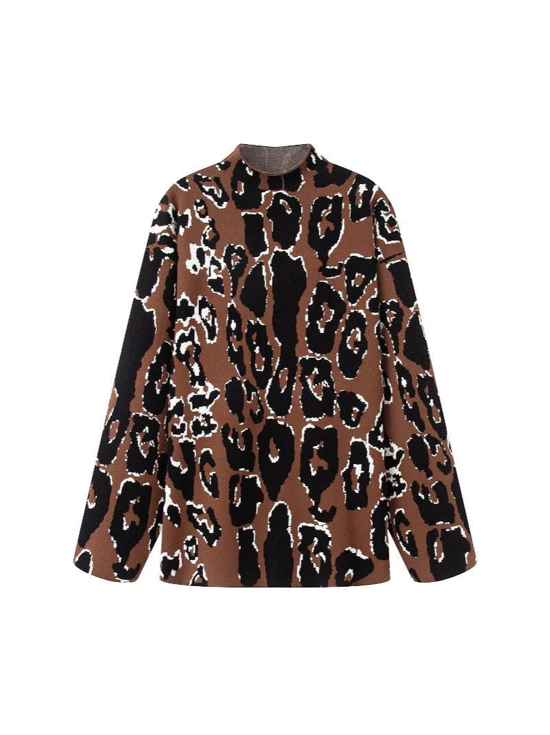 Damen lässiger Animal-Print Pullover R&B