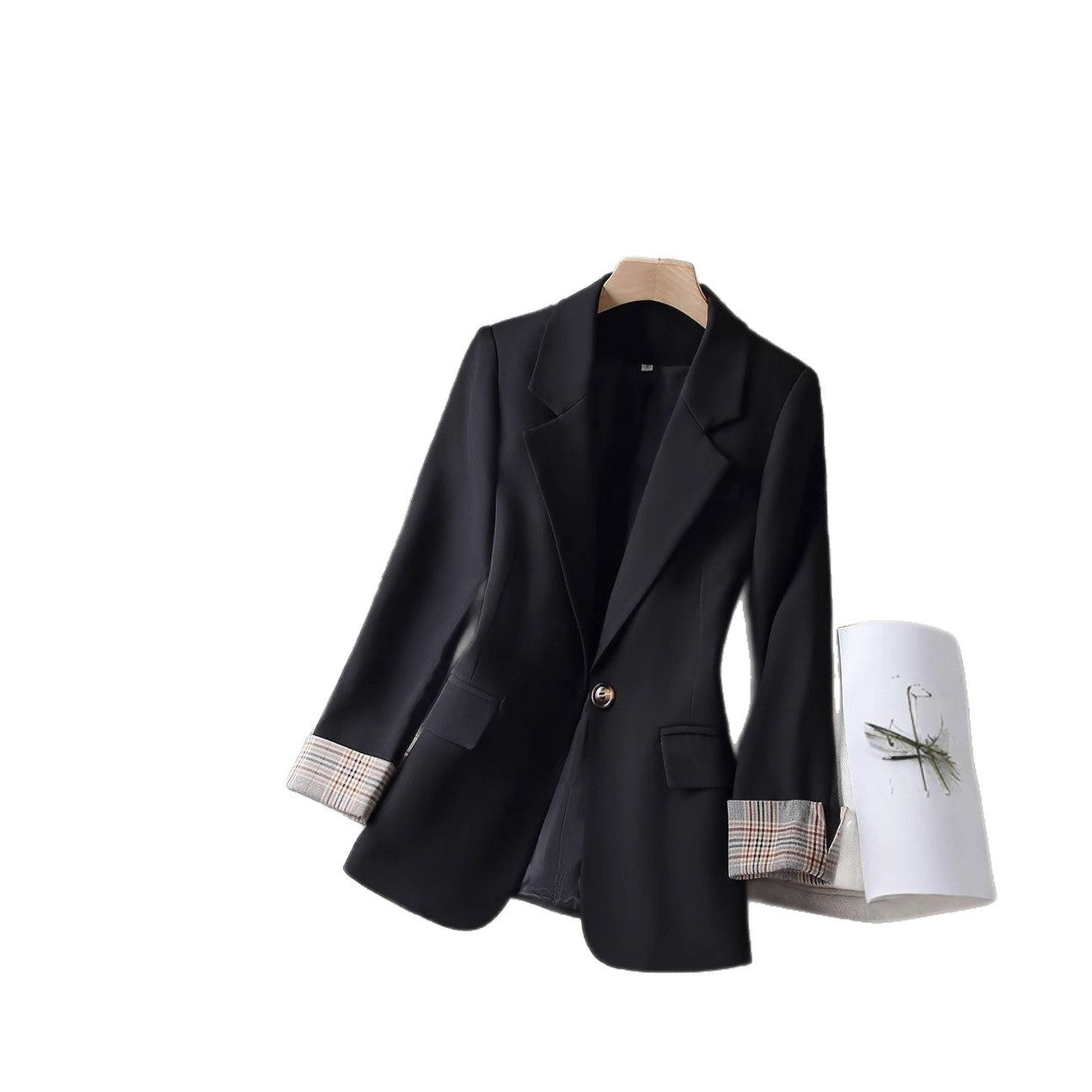 Damen Eleganter Blazer mit modernen Karodetails R&B