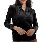 Damen Elegantes Oberteil mit Rüschendetails und Knopfverschluss R&B