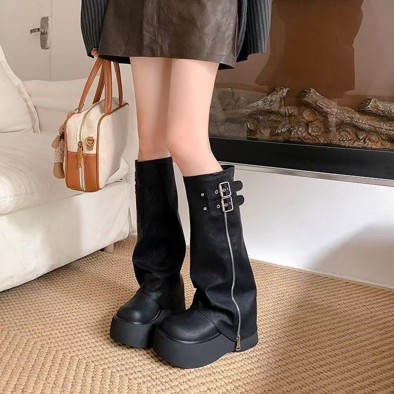 Damen Hochwertige Plateau-Stiefel im modernen Schnitt R&B