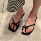 Damen Zehentrenner-Sandalen mit elegantem Schleifenakzent und rutschfester Sohle R&B