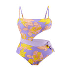 Damen Einteiler Badeanzug mit floralem Design und Wickelrock R&B