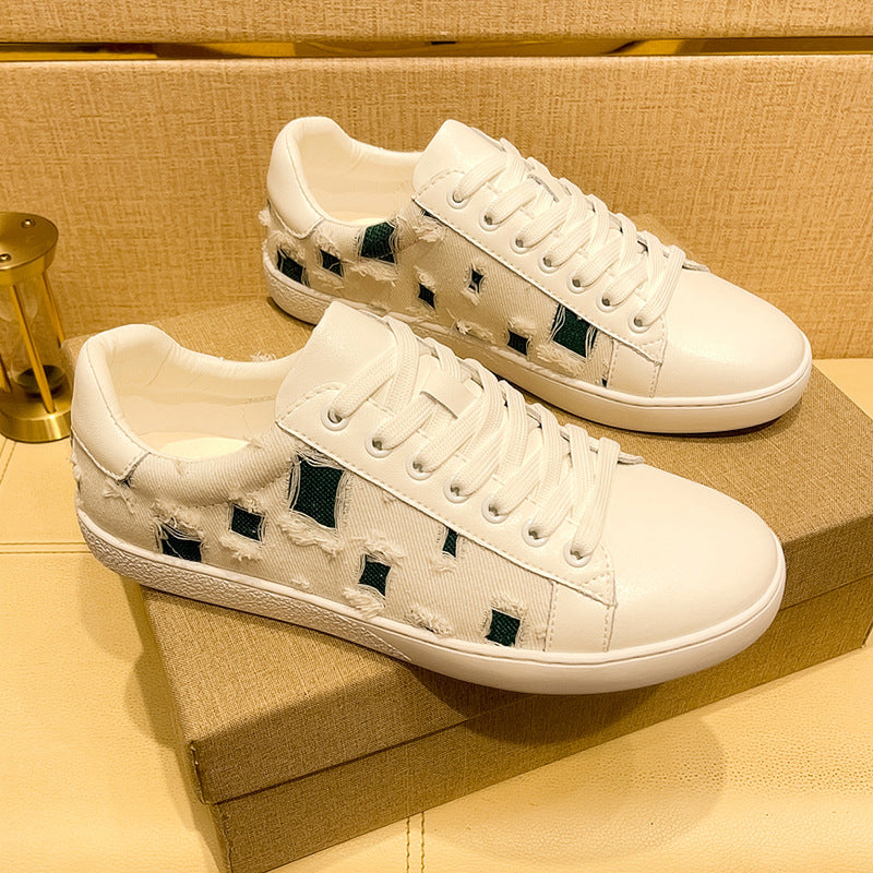 Damen Modische Sneakers aus hochwertigem Leder mit einzigartigem Design und bequemer Dämpfung R&B