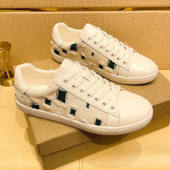 Damen Modische Sneakers aus hochwertigem Leder mit einzigartigem Design und bequemer Dämpfung R&B
