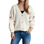 Damen Strickjacke mit verspielten Obstapplikationen R&B