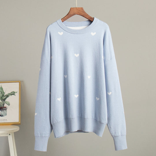 Damen Lässiger Pullover mit Herz-Muster R&B