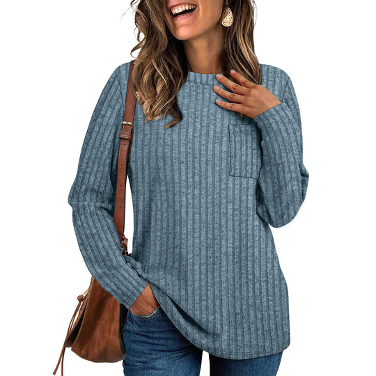 Damen lässiges Langarmshirt mit Streifen R&B