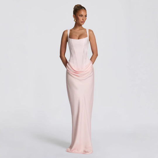 Damen Elegantes Maxikleid mit figurbetonendem Schnitt und raffiniertem Faltenwurf R&B
