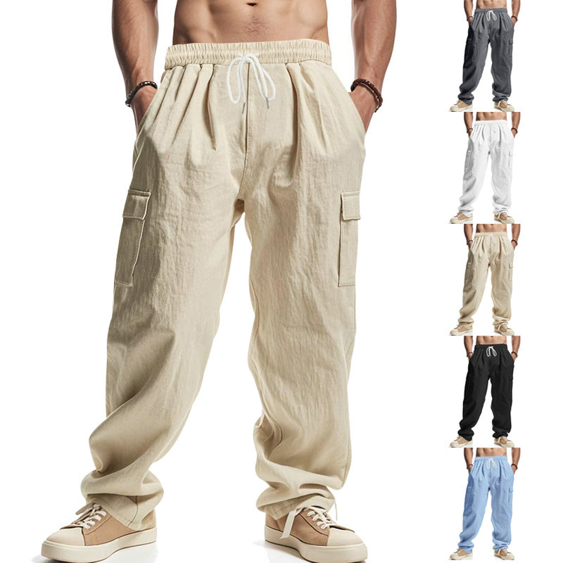 Herren lockere Cargohose mit elastischem Bund und praktischen Seitentaschen R&B