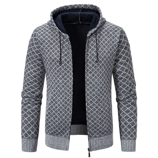 Herren stylische Jacke mit modernem Wabenmuster und Kapuze R&B