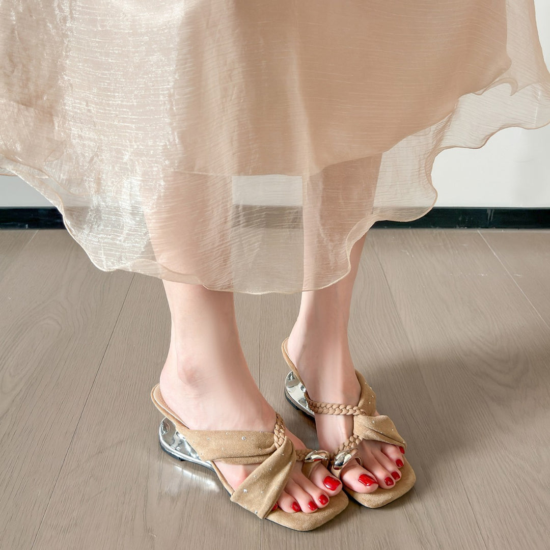 Damen modische Sandalen mit dekorativem Schleifen-Design R&B