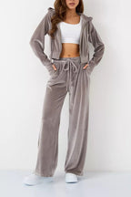 R&B | Minimalismus Fleece Kapuzenpullover und Jogginghose Zweiteiler Satz