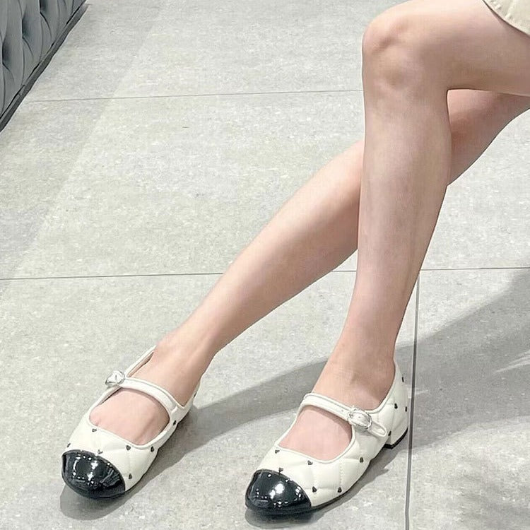 Damen Ballerinas mit dekorativem Herzdesign und patentierter Schuhspitze R&B