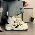Damen modische Plüsch Sneakers mit dicker Sohle R&B