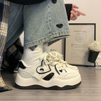 Damen modische Plüsch Sneakers mit dicker Sohle R&B