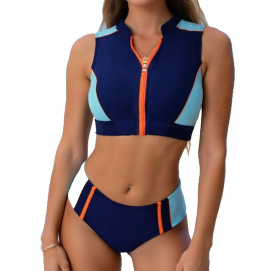 Damen Sportliches Bikini-Set mit Reißverschluss R&B