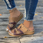 Damen eleganten Freizeitsandalen mit verstellbarem Riemen und ergonomischer Fußbettung R&B