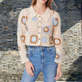 Damen Strickjacke im einzigartigen Granny-Quadrat-Muster R&B