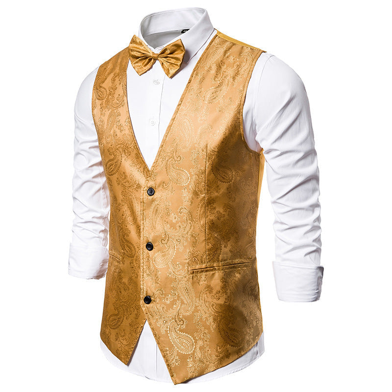 Herren elegante Anzugweste mit feinem Paisleymuster R&B