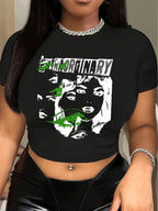 Damen T-Shirt mit verspieltem Katzenmotiv und zarten Flügeln R&B