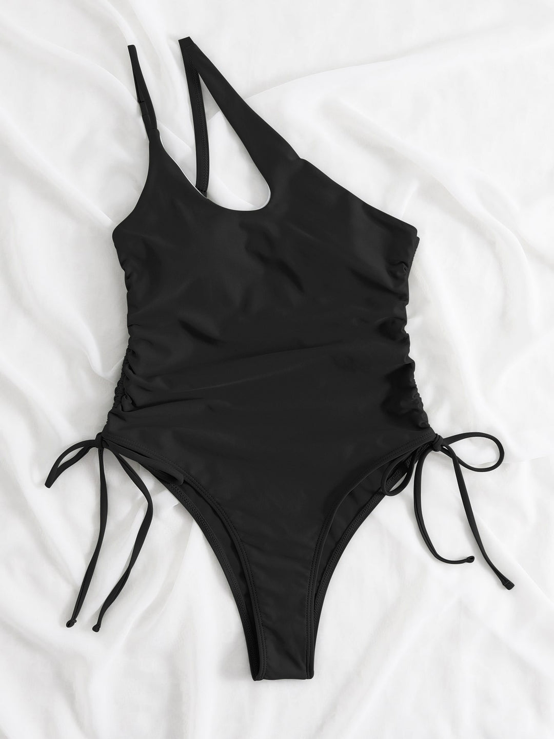 Damen Einteiler Badeanzug mit raffiniertem Wickeldetail und verstellbaren Trägern R&B