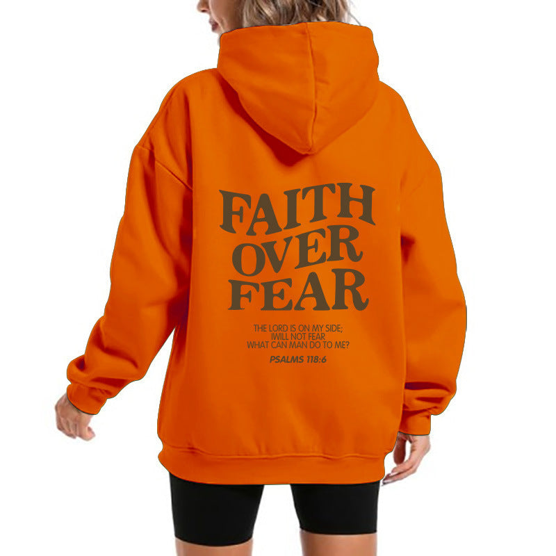 Damen Kapuzensweater mit motivierendem Schriftzug und bequemem Schnitt R&B