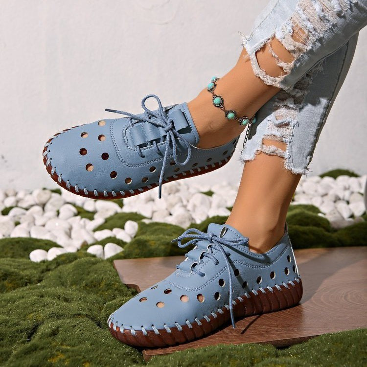 Damen Freizeit-Schnürschuhe mit atmungsaktiver Loch-Detailgestaltung R&B