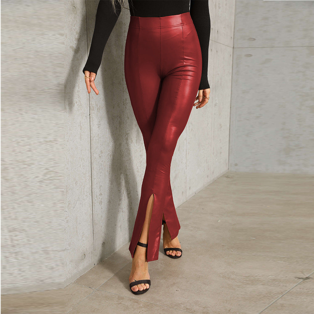 Damen Hochgezogene Leggings mit seitlichen Schlitzen R&B