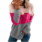 Damen Lässiges Sweatshirt mit Farbblock-Design und Brusttasche R&B