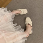 Damen luftige Sommer Slipper mit handgearbeiteter Häkelstruktur R&B