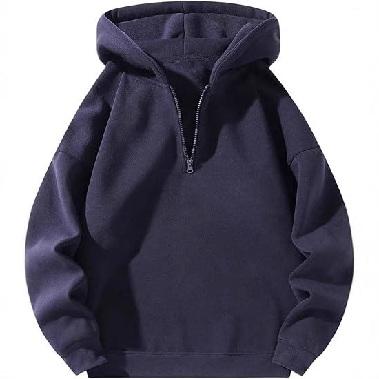 Herren sportlicher Kapuzenpullover mit halbem Reißverschluss R&B