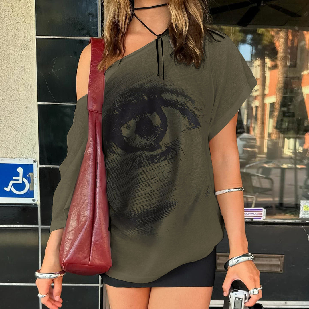 Damen Palazzo-Hose im modernen Tiermotiv mit elastischem Bund und auffälligen Details R&B