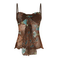 Damen Blumenmuster Spaghetti-Trägertop mit fließendem Design R&B