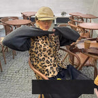 Damen modische Weste im Leopardenmuster mit komfortablen Ärmeln R&B