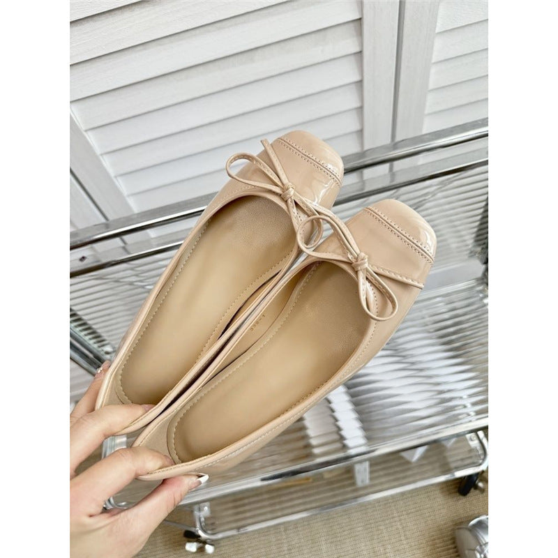 Damen elegante Ballerinas mit zierlichem Schleifenakzent R&B