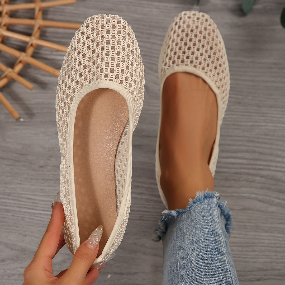 Damen Atmungsaktive und bequeme Ballerinas mit filigranem Schnitt R&B