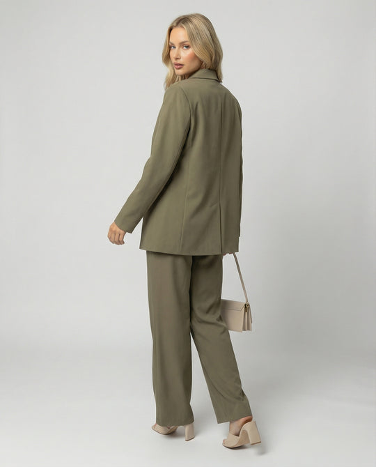 Damen elegantes Anzug-Set mit weitem Hosenbein und modernem Blazer R&B