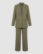 Damen elegantes Anzug-Set mit weitem Hosenbein und modernem Blazer