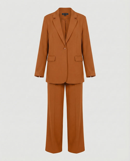Damen elegantes Anzug-Set mit weitem Hosenbein und modernem Blazer R&B