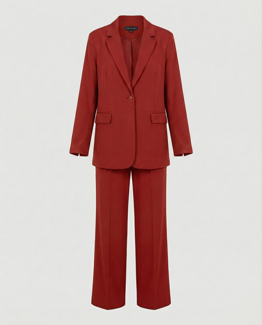 Damen elegantes Anzug-Set mit weitem Hosenbein und modernem Blazer R&B