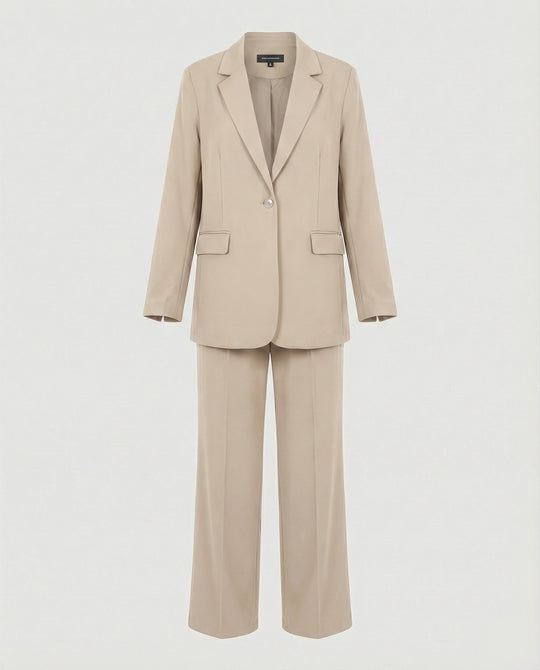 Damen elegantes Anzug-Set mit weitem Hosenbein und modernem Blazer R&B