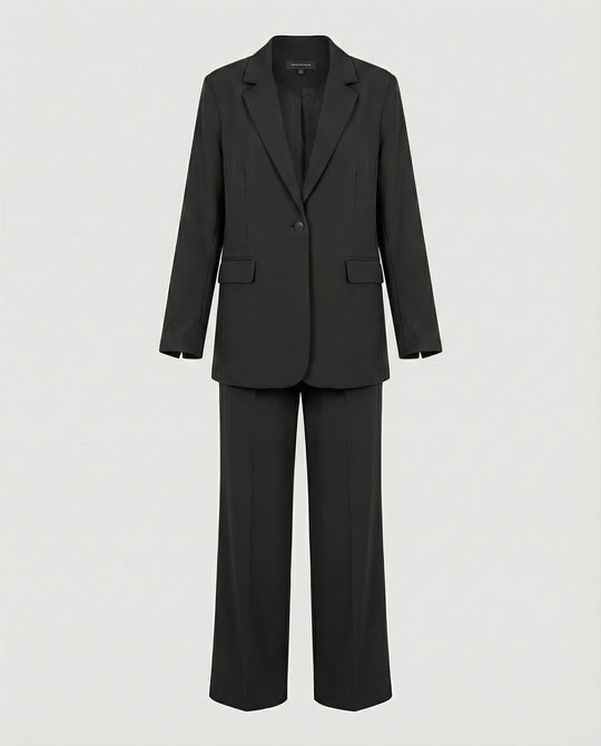 Damen elegantes Anzug-Set mit weitem Hosenbein und modernem Blazer R&B