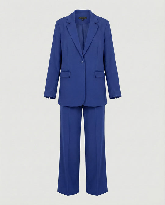 Damen elegantes Anzug-Set mit weitem Hosenbein und modernem Blazer R&B