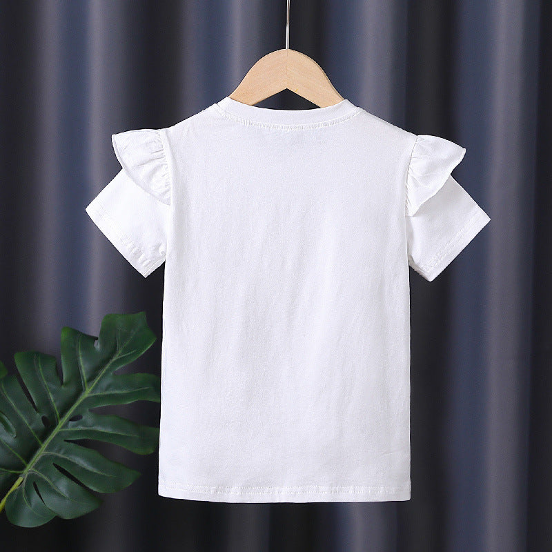 Mädchen T-Shirt mit dekorativem Rüschendesign und kunstvollem Schleifenmotiv R&B