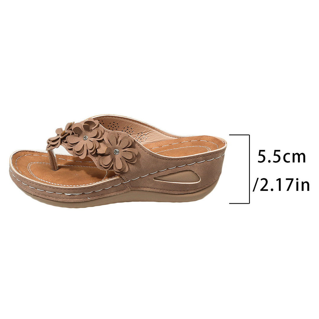 Damen Zierende Zehentrenner Sandalen mit floralem Design R&B