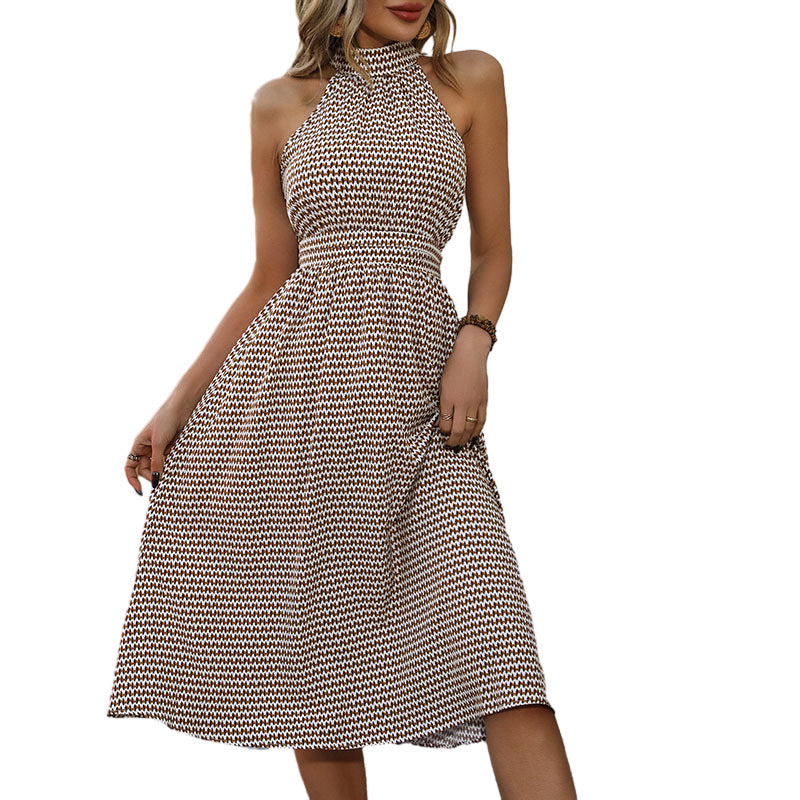 Damen Midikleid mit edel verarbeitetem Hochkragen und elastischer Taille R&B