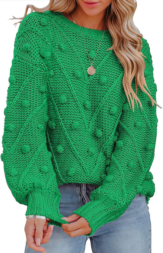 Damen stylischer Strickpullover mit strukturiertem 3D-Muster R&B