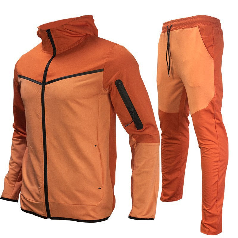Herren sportliches Hoodie-Set mit atmungsaktiven Eigenschaften und modernen Kontrastdetails R&B