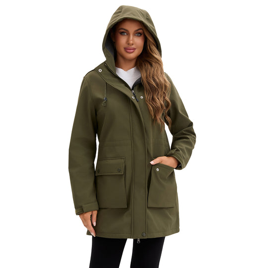 Damen funktionale Outdoor-Jacke mit verstellbarem Taillenzug und Innenfutter R&B